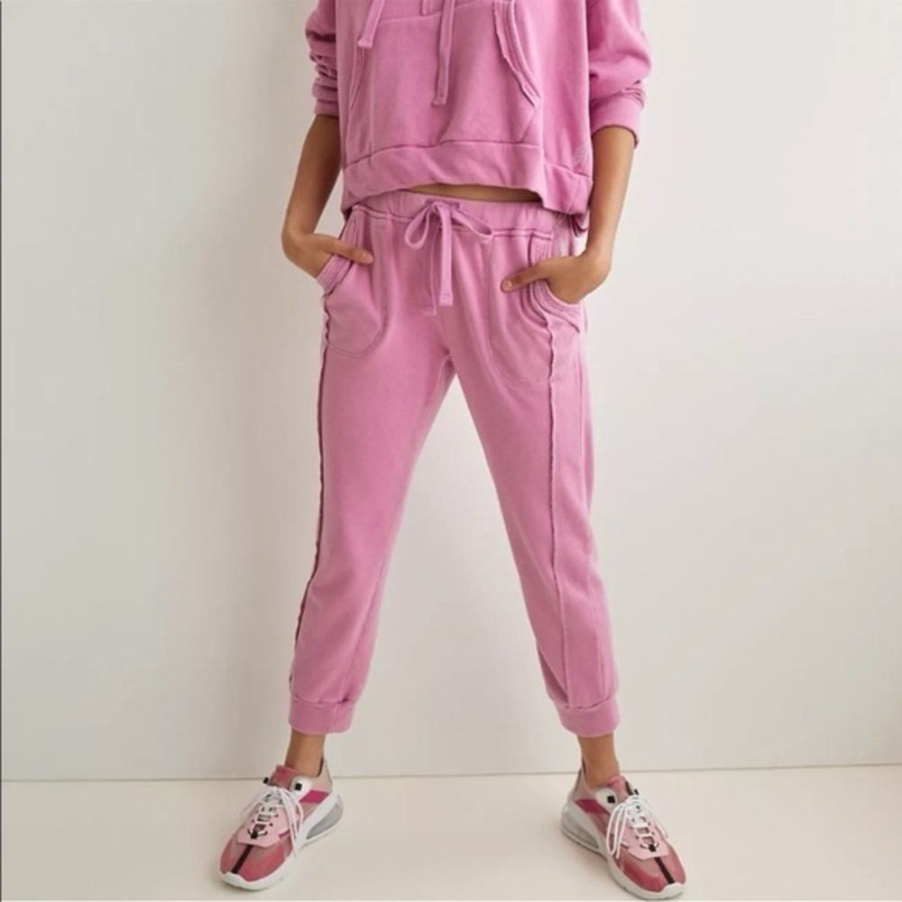 Free People Pink Work it Out Joggers